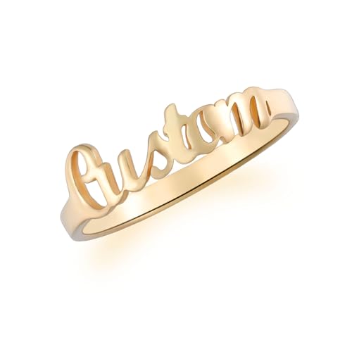 OTXIXTO Personalisierte 925er Sterlingsilber Namensringe für Frauen Roségold/Silber/Gold Ring mit Namen Personalisierter Namensring für Freundin Ehefrau Weihnachten Muttertag (1 Namensring, Größe 65) von OTXIXTO