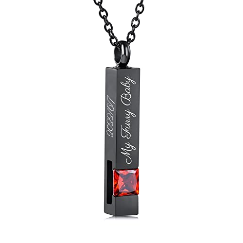OTXIXTO Personalisierte Asche Halskette für Frauen Männer Edelstahl Bar Eingraviert Name/Datum Personalisiert mit Geburtssteinen Haustier Urne Andenken Feuerbestattung Schmuck Schwarz, Geburtsstein OTXIXTO Personalisierte Asche Halskette für Frauen Männer Edelstahl Bar Eingraviert Name/Datum Personalisiert mit Geburtssteinen Haustier Urne Andenken Feuerbestattung Schmuck Schwarz, Geburtsstein von OTXIXTO