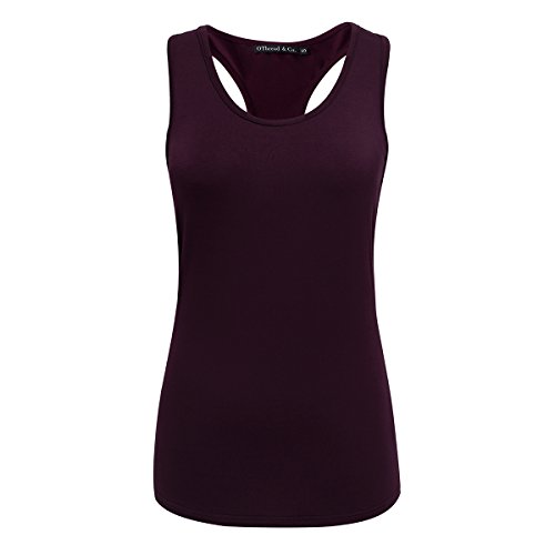 OThread & Co. Damen Tank Top Racerback Sport A Shirt Basic Solid U-Ausschnitt Ärmellos Shirt, kastanienbraun, XX-Large von OThread & Co.