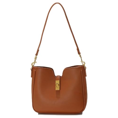 Damen Retro PU Leder Umhängetasche Crossbody Geldbörse Unterarm Schulter Satchel Bag Top Handle Tote Handtasche, braun, 9.8*2*8.7in von OTroyllvaoT