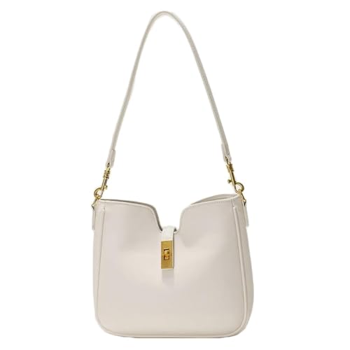 Damen Retro PU Leder Umhängetasche Crossbody Handtasche Unterarm Schultertasche Henkeltasche Tote Handtasche (White) von OTroyllvaoT