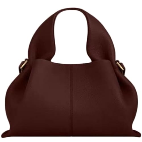 OTroyllvaoT Cloud Pouch Dumpling Clutch Geldbörse Damen Tote Schulter Retro Crossbody Bag Casual Dumpling Hobo Bag (Cognac Red,Large) von OTroyllvaoT
