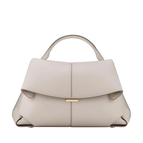 OTroyllvaoT Damen Echtleder Handtasche Top Handle Satchel Shoulder Crossbody Bag Damen High-End Tote Bag, Kreideweiß, 12.8in*4.3in*12.6in von OTroyllvaoT