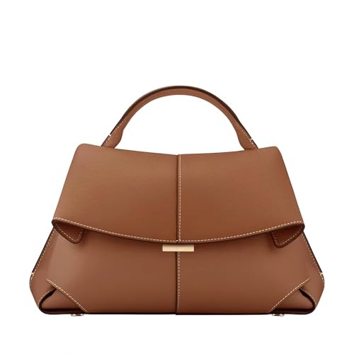 OTroyllvaoT Damen Echtleder Handtasche Top Handle Satchel Shoulder Crossbody Bag Damen High-End Tote Bag, camel, 12.8in*4.3in*12.6in von OTroyllvaoT