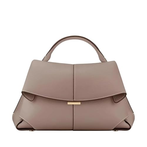 OTroyllvaoT Damen Echtleder Handtasche Top Handle Satchel Shoulder Crossbody Bag Damen High-End Tote Bag, grau, 12.8in*4.3in*12.6in von OTroyllvaoT