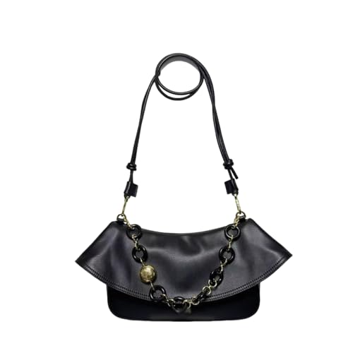 OTroyllvaoT Designer-Leder-Handtasche für Damen, Schultertasche aus echtem Leder, Tragegriff oben, Mehrzweck-Tragetasche, Schultertasche, Schwarz , 10.2"L x 5.1"W x 7"H von OTroyllvaoT