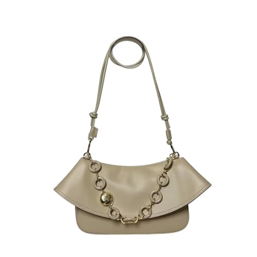 OTroyllvaoT Designer-Leder-Handtasche für Damen, Schultertasche aus echtem Leder, Tragegriff oben, Mehrzweck-Tragetasche, Schultertasche, grau, 10.2"L x 5.1"W x 7"H von OTroyllvaoT