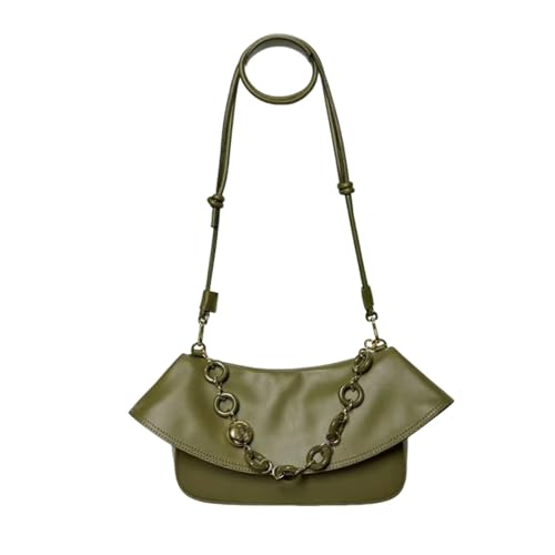 OTroyllvaoT Designer-Leder-Handtasche für Damen, Schultertasche aus echtem Leder, Tragegriff oben, Mehrzweck-Tragetasche, Schultertasche, olivgrün, 10.2"L x 5.1"W x 7"H von OTroyllvaoT