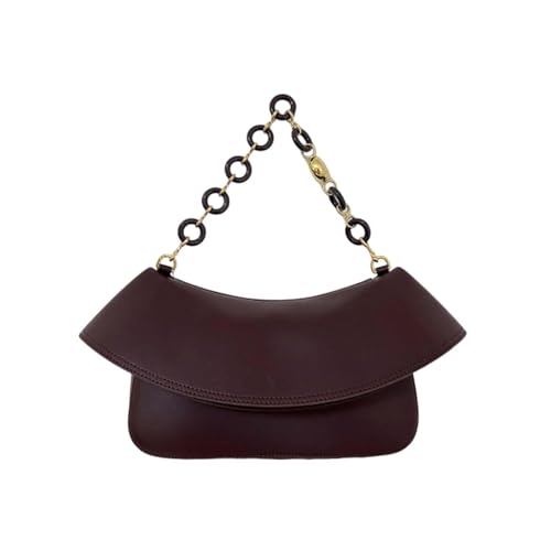 OTroyllvaoT Designer-Leder-Handtasche für Damen, Schultertasche aus echtem Leder, Tragegriff oben, Mehrzweck-Tragetasche, Schultertasche, weinrot, 10.2"L x 5.1"W x 7"H von OTroyllvaoT