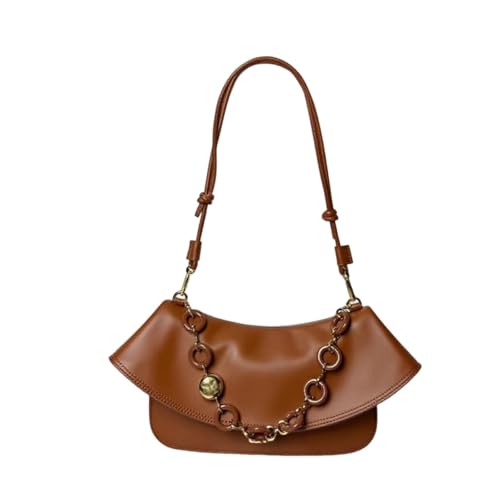 OTroyllvaoT Designer-Lederhandtasche für Damen, Umhängetasche aus echtem Leder mit Tragegriff oben, vielseitig tragbar (Brown) von OTroyllvaoT