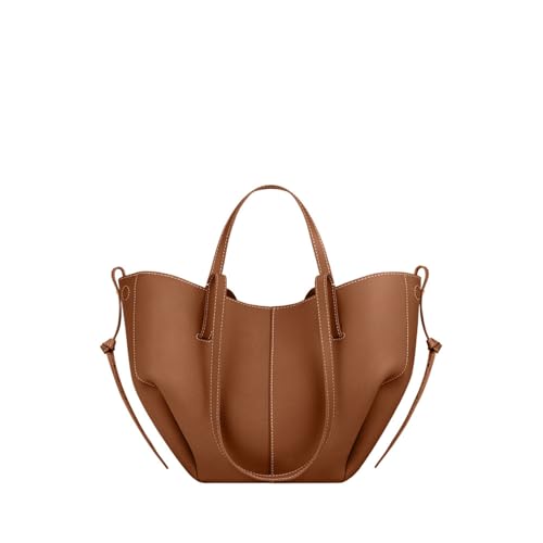 OTroyllvaoT Große Tragetasche für Damen, modische Vintage-Umhängetasche, Designer-Handtasche, Arbeitstasche mit passender Clutch (Camel,Small) von OTroyllvaoT