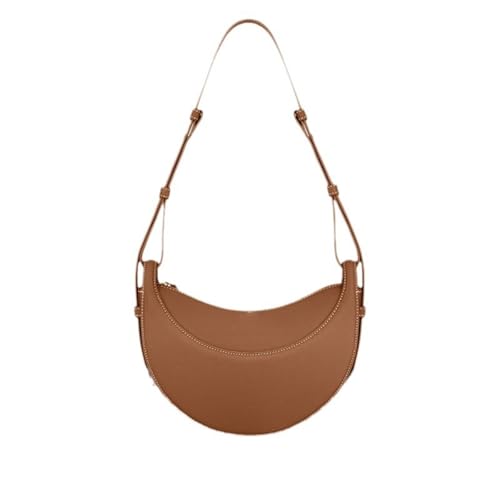 OTroyllvaoT Leder-Satteltasche für Damen, Halbmond-Leder-Umhängetasche, Designer-Umhängetasche, Handtasche, Geldbörse, Hobo, camel, 9.6"X3.0"X4.1"in von OTroyllvaoT