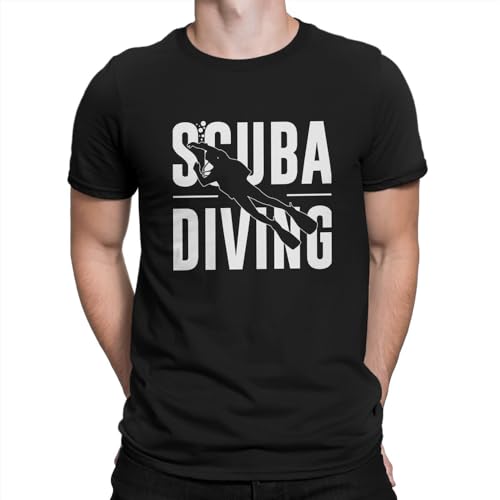 Dive Scuba Diving Newest Tshirt for Men Apparel with a Suba Diver Round Neck Polyester T Shirt Distinctive Birthday Gifts Tops Black M von OU LU