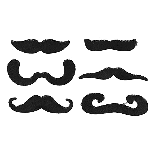 6 Stücke Gefälschte Schwarze Schnurrbart Festliche Leistung Cosplay Künstlicher Bart für Halloween-Party von OUCRIY