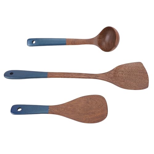 Holz Gebrauchsvorrat Set, Spachtel, Schöpflöffel, Löffel Küchenutensilien mit hängendem Loch, für Anfänger und Köche (OUCRIYzxc4s6vdte-11) von OUCRIY