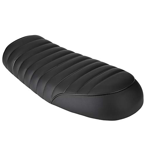 Motorrad PU Leder Vintage Cafe Racer Refit Sitz Flache Sattel Kissen für CG125 GN CG CB400SS (D-Typ) von OUCRIY
