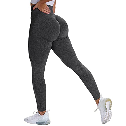 OUDOTA Damen Sports Leggings Slim Fit Hohe Taille Lange mit Bauchkontrolle Sport Blickdicht Yogahose Fitnesshose Laufhose Tights für zum Laufen Radfahren Fitness Dark Gray M von OUDOTA