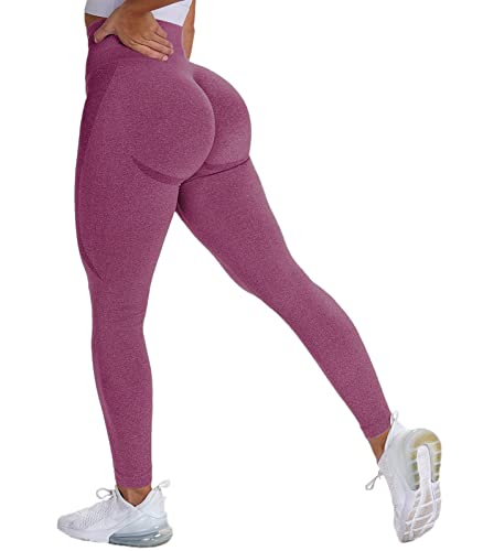 OUDOTA Sport Leggings Hohe Taille Damen Slim Fit Lange mit Bauchkontrolle Blickdicht Yogahose Laufhose Fitnesshose Tights für Fitness Sport Freizeit Weinrot S von OUDOTA