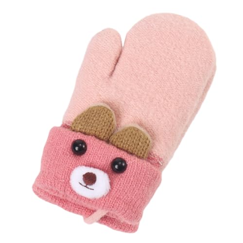 OUDQFCJ 1 pcs Kinder Winter Handschuhe Fäustlinge Baby Cartoon Fausthandschuhe Halshandschuhe Dicke Doppelt Strickhandschuhe 1-3 Jahre alt, Spielen, Laufen, Skifahren Bedarf von OUDQFCJ
