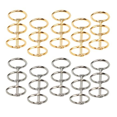 OUDQFCJ 10 Stück 3 Ring Buch Ring, Ringbücher Aus Metall, für Ordner Notebook Tagebuch Fotoalbum Scrapbook Album Handwerk (20 mm) von OUDQFCJ