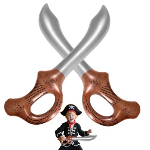 OUDQFCJ 2 Stück Inflatable aufblasbares Schwert Piratenschwert Aufgeblasenes Messer Piratenschwert Aufblasbare Party Props Party Supplies Favors Ballons Themenparty Festival Cosplay von OUDQFCJ