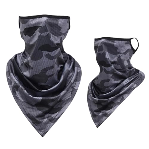 OUDQFCJ 2 Stück Multifunktionstuch Gesichtsmaske Elastische Schlauchtuch Mundschutz Maske Herren/Damen Halstuch Kopfbedeckung Sonnenschutz Maske Balaclava Loop-Schal (für Yoga, Laufen, Wandern) von OUDQFCJ