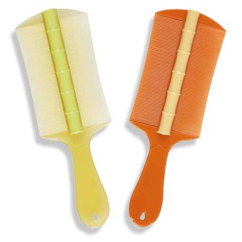 OUDQFCJ 2 Stück Schuppenkamm Läusekamm Doppelseitig Anti Schuppen Läusekamm mit Griff Haarkämme für Männer Frauen Erwachsene Kinder Katzen Und Hunde(Zufällige Farbe) von OUDQFCJ