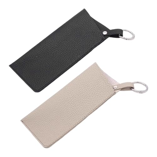 OUDQFCJ 2 stilvolle Sonnenbrillenetuis, tragbares Sonnenbrillenetui, weiche tragbare Sonnenbrillentasche, Lesebrillenetui, Brillenetui aus Leder von OUDQFCJ