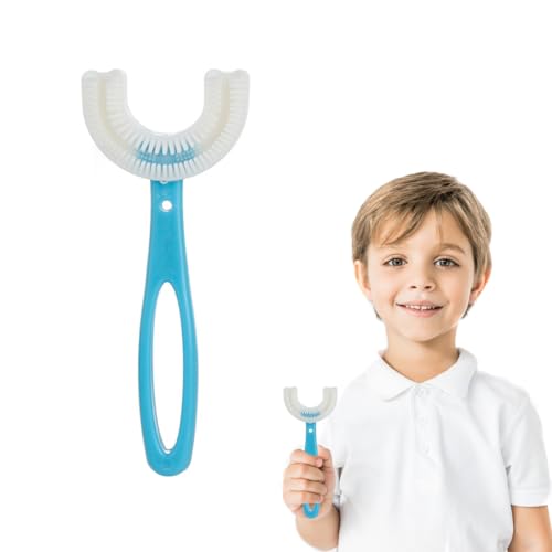OUDQFCJ 2pcs Zahnbürste Kinder U Förmige Kinderzahnbürste Alle Abgerundeten 360° Lebensmittelqualität Silikonbürstenkopf Baby Zahnbürste von OUDQFCJ
