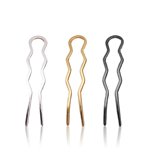 OUDQFCJ 3 Pcs Haar Steckkamm Metall Haarkämme Haarschmuck Kamm Groß Haarnadel Einsteckkamm Seitenkamm für Frauen Mädchen (Gold) von OUDQFCJ