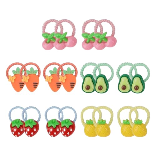 OUDQFCJ 30 Stück Bunte Haargummis Mädchen, Elastische Zopfgummis Baby Haargummi, Kinder Haargummis Mit Blumen, Haargummi Mit Fruchtmotiven, Pferdeschwanz Haargummi Set von OUDQFCJ