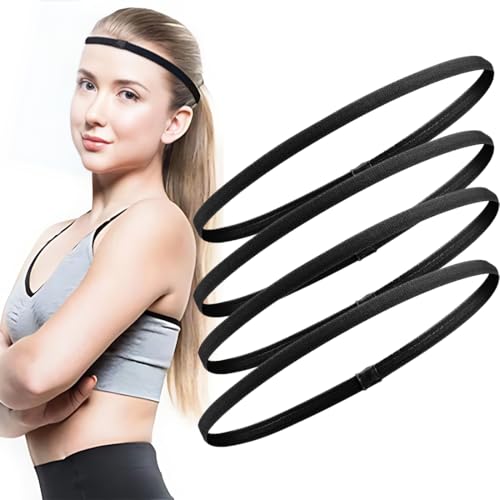 OUDQFCJ 4 Stück Haarband Jungs Sport, Haarband Herren,Haarband Sport Kinder,Haarband Kinder Jungs Fussball Haarband Jungs,Elastisches Haarband Rutschfeste Stirnbänder Kinder Haarbänder Damen von OUDQFCJ