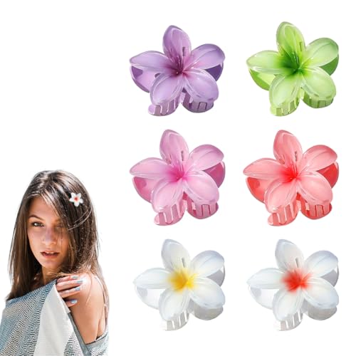 OUDQFCJ 6 Stück Haarklammer Blume, Niedliche Acryl Haarklammern für Damen, Flower Hair Clip für Dickes Haar, Claw Clip Kann Als Geschenk für Mädchen Verwendet Werden von OUDQFCJ