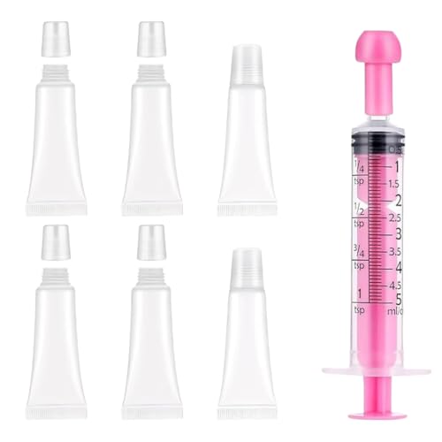 OUDQFCJ 6 Stück Leere Tuben Lip Gloss Tubes, Leere Tuben zum Befüllen, Leere Lipgloss Behälter, Lipgloss Behälter für Kosmetik Make up Reise Toilettenartikel von OUDQFCJ