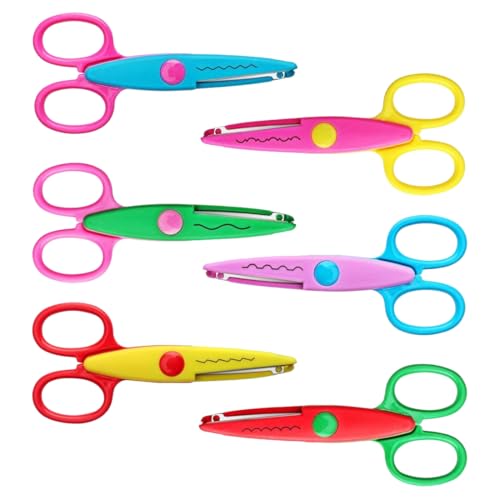 OUDQFCJ 6er-Set Kinder Bastelschere Kinderschere Kinder gezackte Schere Zick-Zack-Schere von OUDQFCJ