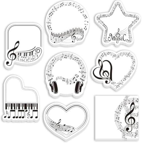 OUDQFCJ 8 Stück Musikthema Haftnotizen Sticky Notes, Geschenke für Musiker und Musiklehrer, Selbstklebende Notizblöcke für Schule Büro To-do-Liste Party von OUDQFCJ