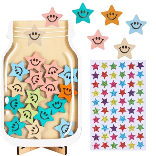 OUDQFCJ Belohnungsglas Kinder Smiley Belohnungssystem Positive Verstärkung Tafel für Jungen Mädchen (Smileys) von OUDQFCJ