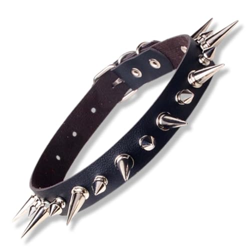 OUDQFCJ Gothic Choker Spikes Nieten Choker PU Lederhalsband Damen Punk Choker Schwarz Halsreif Simple von OUDQFCJ