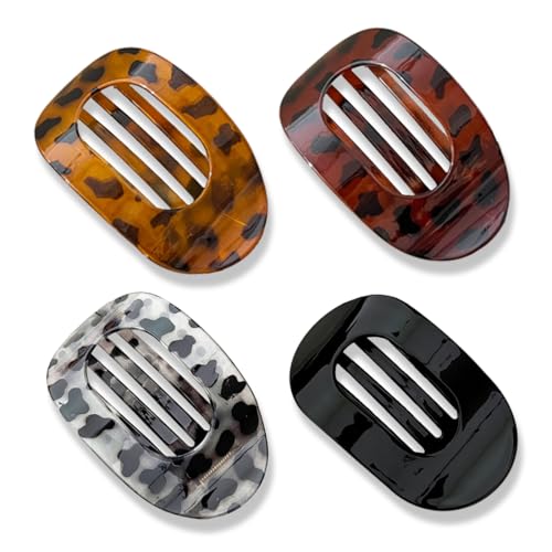 OUDQFCJ Haarklammer Groß 4 Stück Große Flache Haarspangen Damen Leicht, Rutschfest & Stilvoll, Perfekt Französische Flat Claw Clip für Dickes oder Dünnes Haar, Alltag, Sport oder Fahren(Leopard) OUDQFCJ Haarklammer Groß 4 Stück Große Flache Haarspangen Damen Leicht, Rutschfest & Stilvoll, Perfekt Französische Flat Claw Clip für Dickes oder Dünnes Haar, Alltag, Sport oder Fahren(Leopard) von OUDQFCJ