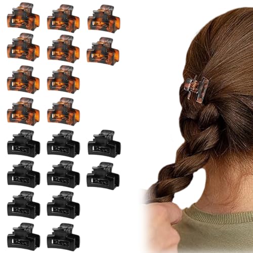 OUDQFCJ Haarklammern 20 x Quadratische Haarspangen Kleine Rechteckige Klammer Matt Starker Halt Rutschfeste Klammern Haarschmuck Matte Haarnadeln Rutschfeste Acrylklammern für Damen Dickes Dünnes Haar von OUDQFCJ