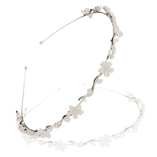 OUDQFCJ Haarschmuck Kommunion Mädchen Silber Blumen Haarreif Hochzeit Braut Kopfschmuck Erstkommunion Festlich von OUDQFCJ