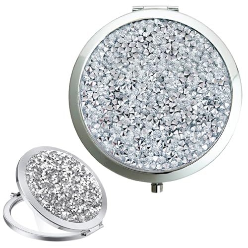 OUDQFCJ Namalu 1 Stück Frauen Inspirational Compact Makeup Spiegel, Dankeschön Geschenk für Kollegen, Compact Makeup Spiegel, Taschenspiegel mit Vergrößerungsfunktion, Weihnachten (Chrom) von OUDQFCJ
