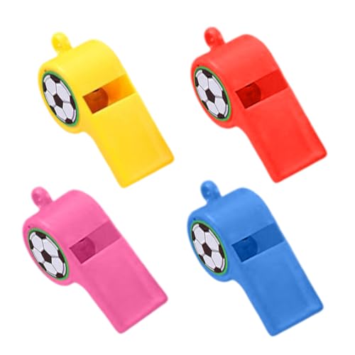 OUDQFCJ Pfeifen, 4Stück Sportpfeifen mit Umhängeband mit Lanyard Plastik Pfeifen Kinder Plastik Pfeife Trillerpfeifen für Fußball Hundetraining von OUDQFCJ