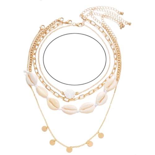 OUDQFCJ Schmuckset für Damen Seestern Anhänger Halskette und Ohrringe Boho Statement Hypoallergener Modeschmuck für Alltag und festliche Anlässe von OUDQFCJ