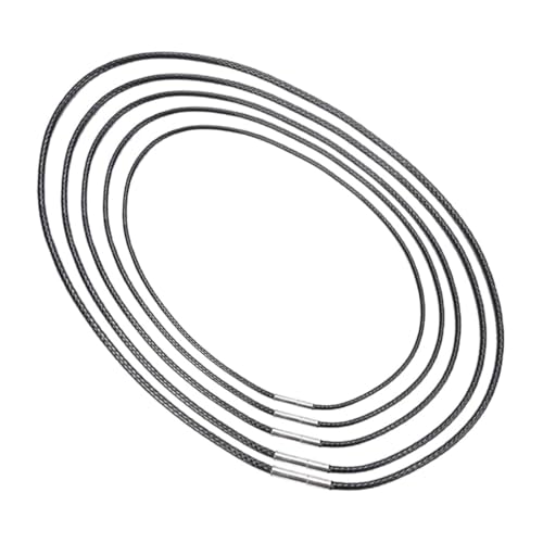 OUDQFCJ Wachslederseil Herren Damen Kunstleder Halskette mit Verschluss Kautschuk Kette für DIY Anhänger Schmuck (Schwarz) von OUDQFCJ