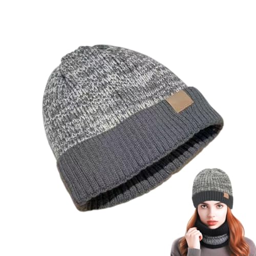 OUDQFCJ Winter Beanie Mütze Unisex Herren Damen Strickmütze Dickes Warmfutter Thermo Dehnbarer weicher Fleece von OUDQFCJ