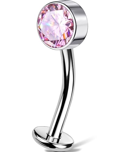 OUFER Body Piercing 14G Titan Floating Belly Piercing Jewellery Internally Nabelpiercing Pink CZ Belly Button Ring 10/12/14/16mm Hypoallergenic Bauchnabelpiercing for Women Men von OUFER Body Piercing