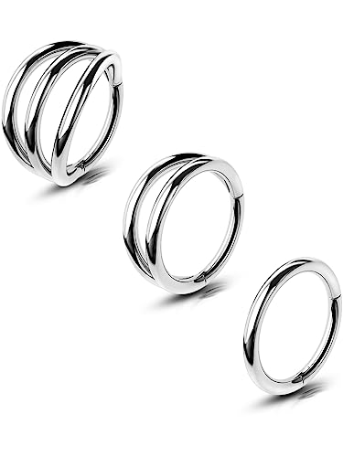 OUFER Body Piercing 3pcs Bauchpiercing Ring Hoop 16G Nabel Ring 316L Edelstahl Nabel Piercing Schmuck Bauch Knopf Hoop Bauch Knopf Ring Nabel Ring Hoop von OUFER Body Piercing