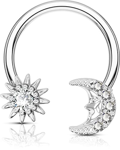 OUFER Body Piercing Daith Tragus Helix Conch Piercing Jewelry 16G Septum Piercing Rings 316L Stainless Steel Helix Piercings Earring Nose Ring Women Men von OUFER Body Piercing