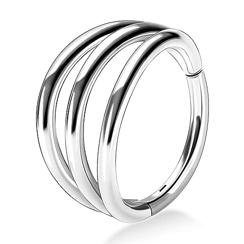 OUFER Body Piercing Helix Earrings 16G Cartilage Conch Piercing Helix Earring Hoop Hinged Segment Ring 316L Surgical Steel Septum Nose Ring Tragus Daith Earrings Piercing Jewellery von OUFER Body Piercing